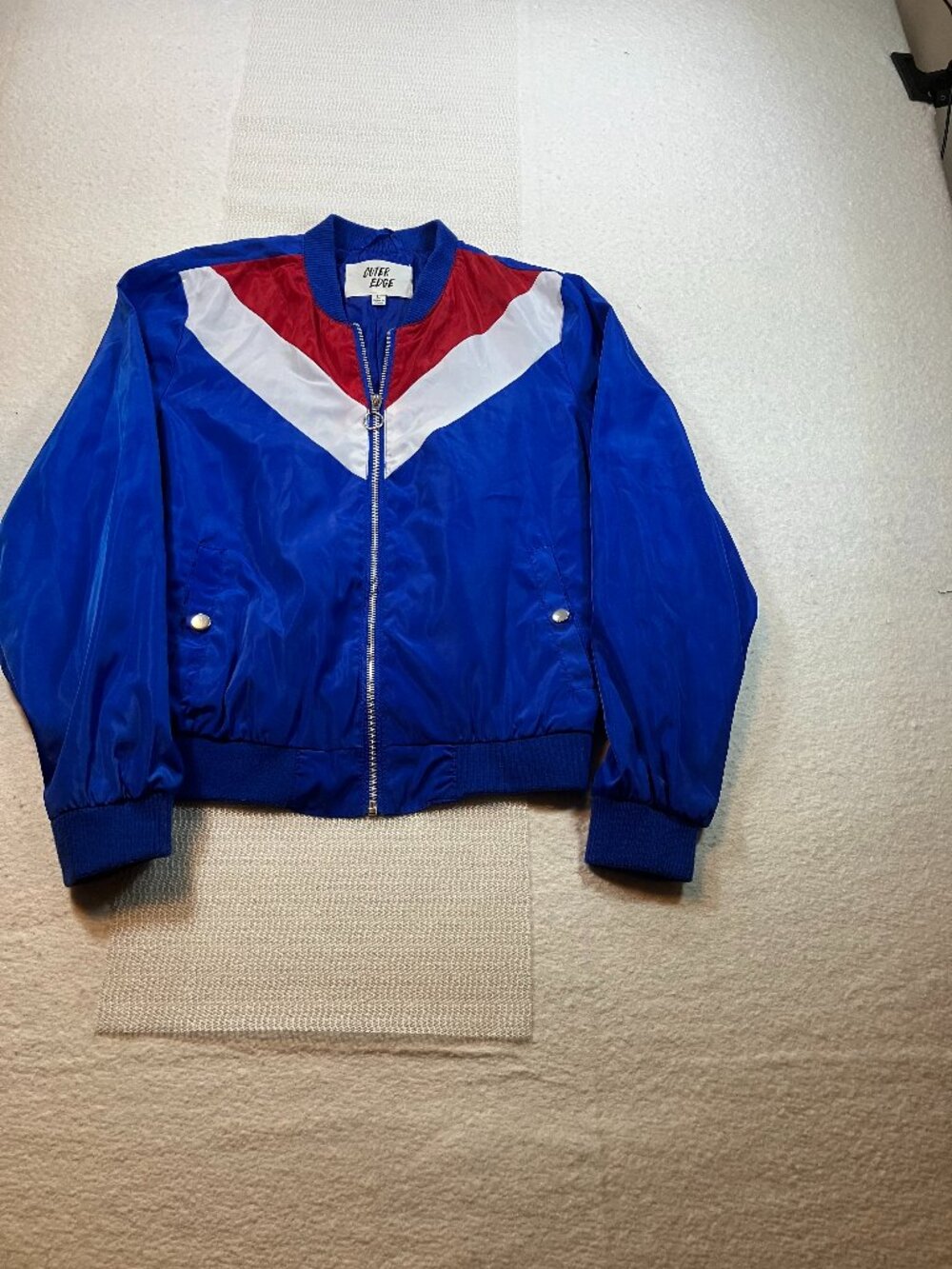 Outer Edge Colorblock Jacket Blue/White/Red‎ Women L